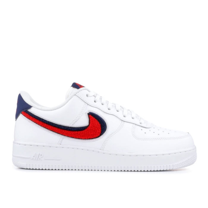 Air Force 1 07 LV 8 Chenille Swoosh Red Blue