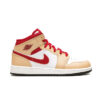 Tenis Air Jordan 1 Mid Beige White Red